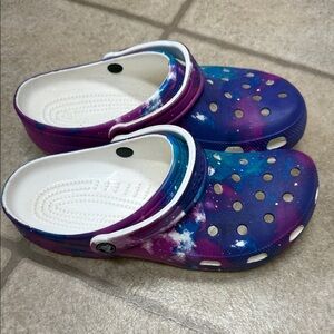 CROCS Blue and Purple Mules